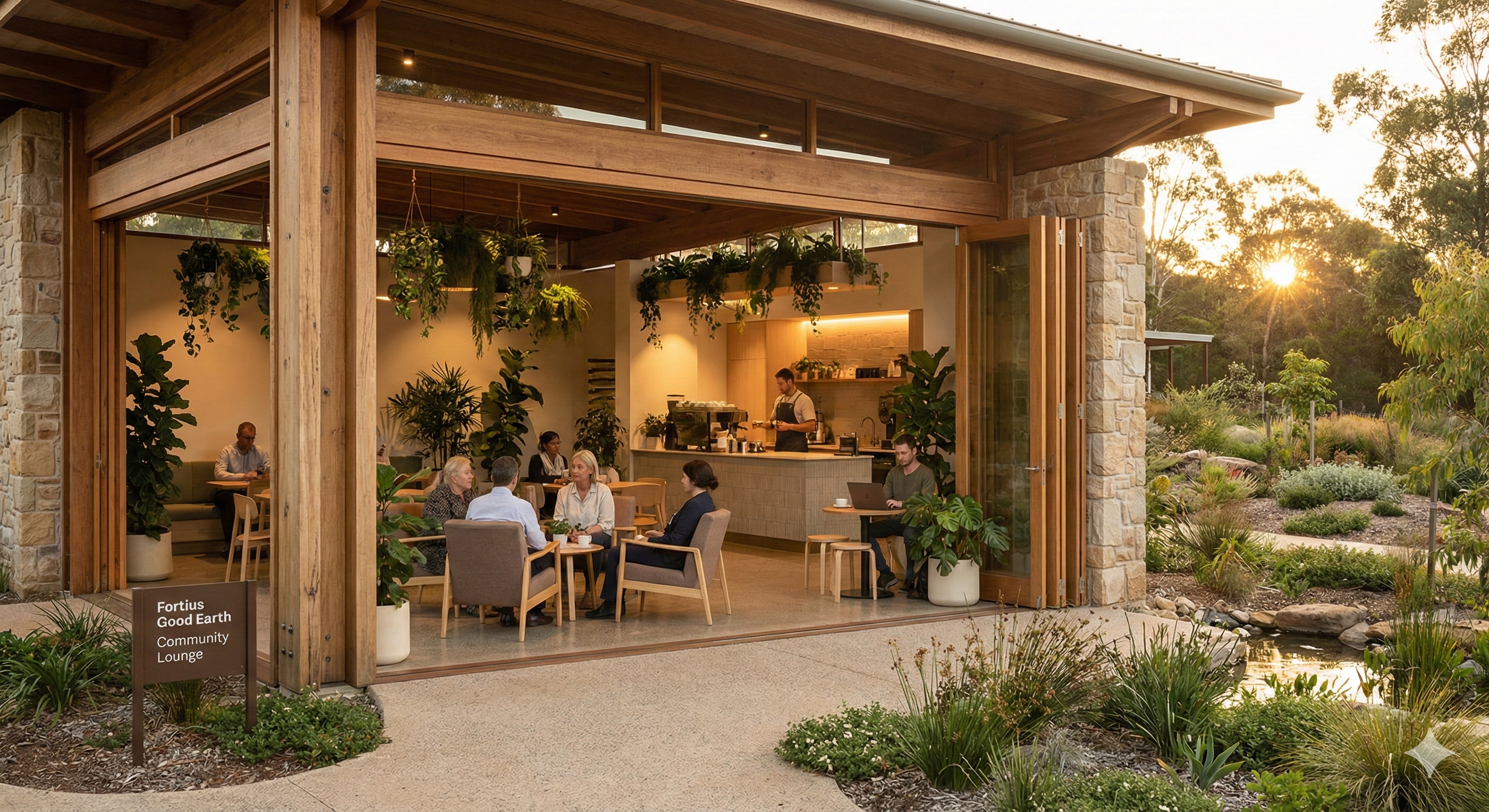 Community Lounge and Cafe at Fortius Good Earth