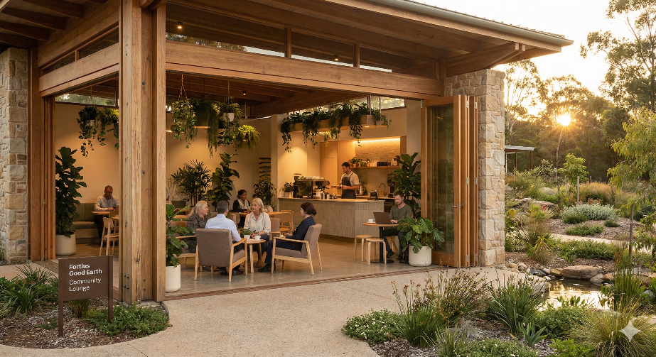 Community Lounge and Cafe at Fortius Good Earth